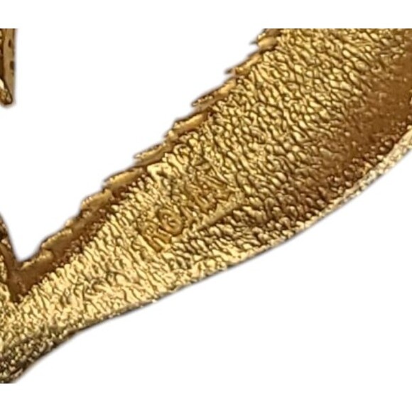 Vintage Signed Roma Faux Pearls Gold Tone Heart Lapel Pin Brooch Valentines Day - Picture 4 of 6